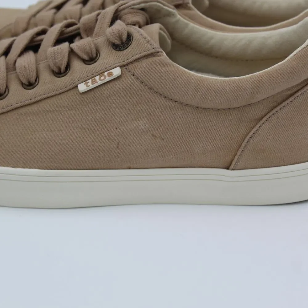 Taos Starsky Sneaker Mens 10 Brown Canvas Lace Up Comfort Casual Shoe Minimalist